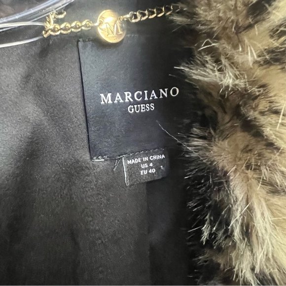 NWT MARCIANO GUESS - WOMENS LEOPARD FAUX FUR COAT - Picture 13 of 14